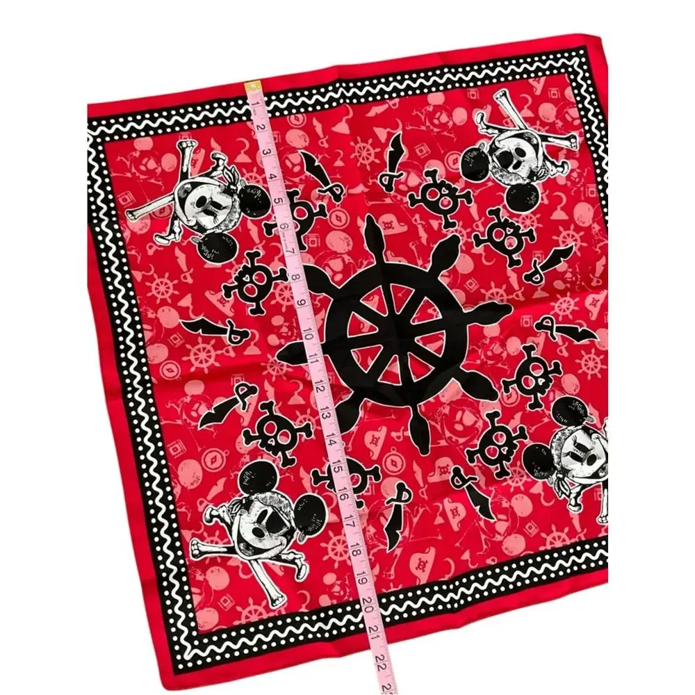 Disney Mickey Pirate Bandana Scarf Skull Red NEW